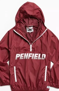 Penfield Blocked Pullover Anorak Jacket Windbreaker Size L Street Wear Maroon - Picture 1 of 22