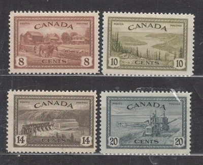 1946 # #268 8¢ #269 10¢ #270 14¢ #271 20¢ KING GEORGE VI PEACE ISSUE F-VFNH - Image 1 of 2