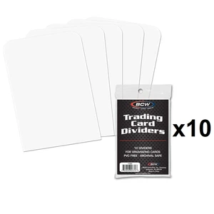 100 BCW Trading Card Dividers Vertical Standard Index White 10x 10ct - Picture 1 of 4