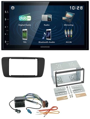 Kenwood 2DIN Bluetooth MP3 USB DAB Autoradio für Seat Ibiza ab 08 nitschwarz - Bild 1 von 4