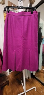 Falda plisada inferior ajustada y de lana magenta Petite Pendleton Petite vintage años 80 10P Foto 1 de 4