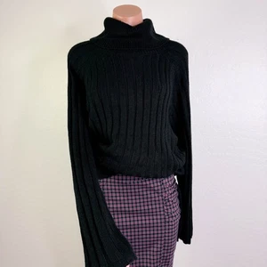 Sanctuary Rippstrick Rollkragen Tunika Grobstrick Pullover schwarz kuschelig Herbst Gr. XXL Neu mit Etikett - Bild 1 von 10