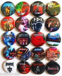 ABATTOIR SDI LIVING DEATH ANVIL RIOT TYRANT Speed Metal Pins Button Badges 20pcs - Foto 1 di 1