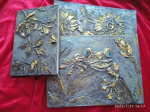 Custom notebook. Artistic painting on the cover of a notebook. Grimoire. Relief - Picture 1 of 14