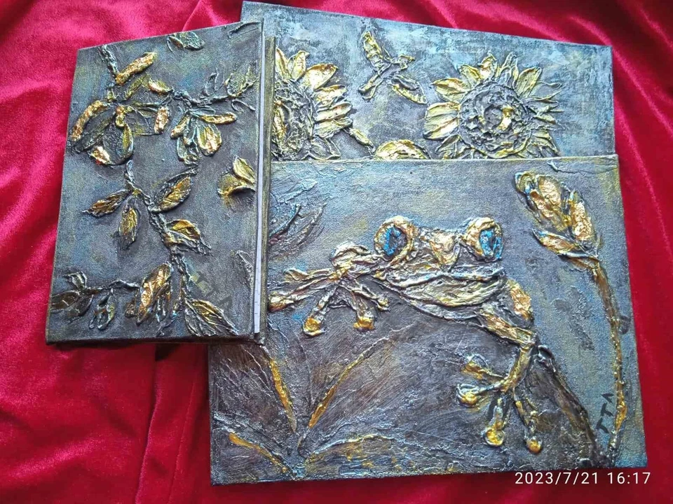 Custom notebook. Artistic painting on the cover of a notebook. Grimoire. Relief - Image 1 of 4