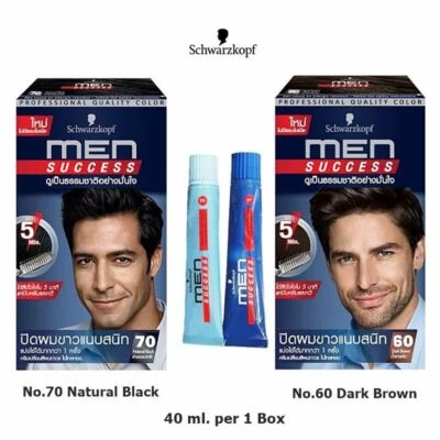 Schwarzkopf Men Success off white gray hair neatly natural black or dark brown - image 1 of 4