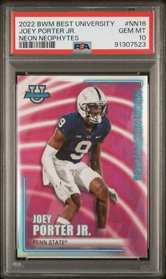 2022 Bowman Best U Neon Neophytes Joey Porter Jr #NN16 SP PSA 10 - Image 1 of 2
