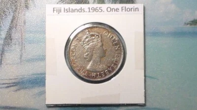 FIJI ISLANDS  - 1965 FLORIN - COLONIAL ERA - PREDECIMAL COIN. Copper/Nickel. - Image 1 of 4