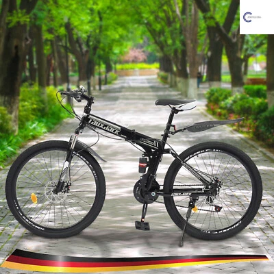 Mountainbike Scheibenbremse Fahrrad 26" 21-Gang MTB Schwarz+Weiß Mountainbike DE - Bild 1 von 4