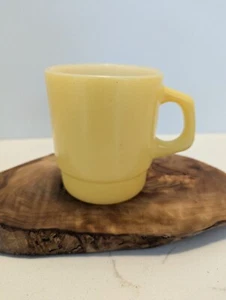 Vintage Anchor Hocking Fire King Ware Yellow Stacking Coffee Cup Mug D Handle - Picture 1 of 5