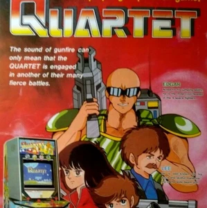 Quartet Arcade Flyer Original 1986 Video Game Artwork Space Age Retro Japan - Picture 1 of 4