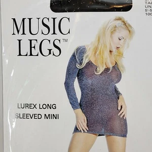 Music Legs Lurex Long Sleeved Mini Body Suit GD30 One Size 5'-5'10'' 100-175lbs - Picture 1 of 23