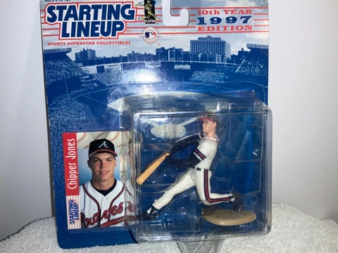 1997 ATLANTA BRAVES "CHIPPER JONES" 10TH YEAR ED. STARTING LINEUP (NEW SEALED) Cover