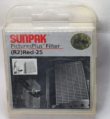 62mm SUNPAK Red #25 Glass Lens Filter 62 mm 25A 25 Black & White Film 62 Japan - Image 1 of 4