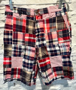 NWT Boy's BROOKS BROTHERS Madras Plaid Flat Front Cotton Shorts Multicolor 14 - Picture 1 of 9
