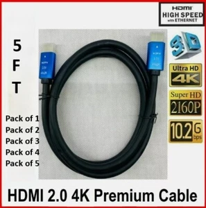 Lot of HDMI CABLE ULTRA 2.0a 4K 2160P 5FT LOT/DP to HDMI - Picture 1 of 10