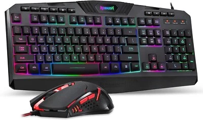 RGB Backlit Gaming Keyboard & Programmable Mouse Combo – Ergonomic Design - Image 1 of 4