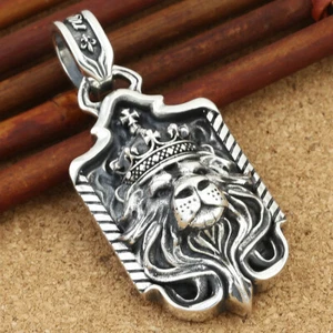 28mm 2.48inch 52.5g S925 Sterling Silver Trend King Lion Head Pendant - Picture 1 of 3
