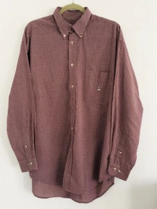 Camicia uomo Oliver rossa a quadri con bottoni manica lunga cotone logo taglia large - Foto 1 di 8