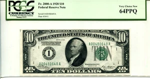 Fr 2000-A 1928 $10 Federal Reserve 64 PPQ VERY CHOICE NEW - Picture 1 of 2