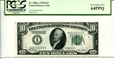 Fr 2000-A 1928 $10 Federal Reserve 64 PPQ VERY CHOICE NEW - Image 1 of 2