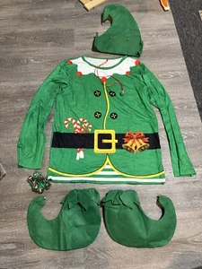 New 7 piece Christmas Elf costume for men, size: Medium - Picture 1 of 1