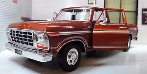 Ford F150 1979 Brown Pickup Truck Custom 1:24 Scale Diecast Model Motormax 79346 - Picture 1 of 9