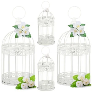 Sliner 4 Pcs Bird Cage Decorative Candle Holder Vintage Candle Holder Cage La... - Picture 1 of 6