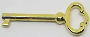 Brass Plated KEY Hollow LOCK skeleton antique vintage old door cabinet 6536 - Picture 1 of 10