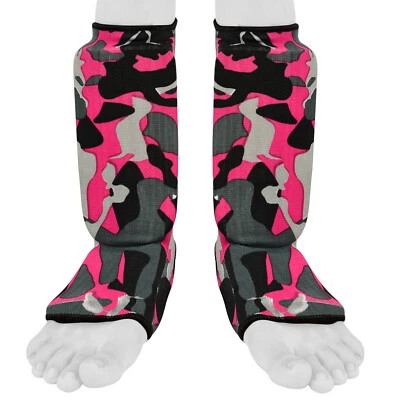 Espinilleras Almohadillas Instep MMA Muay Thai Kick Boxing Taekwondo Protector Entrenamiento Foto 1 de 2