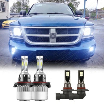For Dodge Dakota 2005-2009 6000K LED Headlight High/Lo+Fog Light Bulbs Combo kit - Image 1 of 4