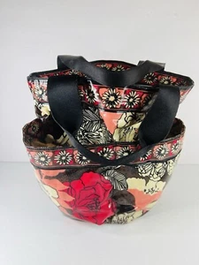 Vera Bradley Shower Caddy Mocha Rouge Floral Tote Beach Bag Carry All Waterproof - Picture 1 of 13