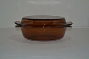 Fire King Anchor Hocking 1½qt oval amber casserole dish with lid #433 - Picture 1 of 3