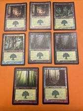 MTG 8 Card FOIL Forest LOT-3x Onslaught,3x Invasion,2x Odyssey-347,348,349,350