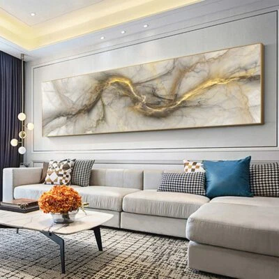 Abstract Grey Yellow Cloud Canvas Painting Canvas Wall Art Home Décor Wall Mural