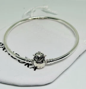 NEW PANDORA 925 Silver Disney Stitch Biting Clasp Bangle Bracelet 18 cm - Picture 1 of 6