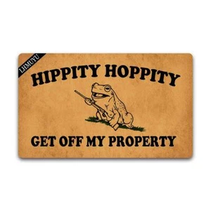 Mat Entrance Floor Doormat Rubber Non-slip Welcome Home Decor Hippity Hoppity - Picture 1 of 7