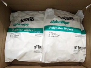 TEXWIPE TX1009B AlphaWipe Cleanroom Wipers 9x9 – 150 Ct (2x75) - Picture 1 of 1