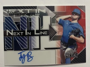 2025 Leaf Metal Red White & Blue TYLER BREMNER Los Angeles Angels AUTO RC 2/3 - Picture 1 of 2