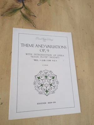 Guitarra Clásica Mozart Tema Y Variación Rara Partituras, Edición Japonesa  Foto 1 de 4