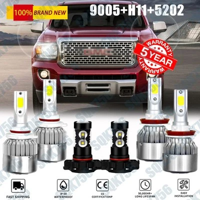 Combo de 6x faros antiniebla LED para GMC Sierra 1500 2500 HD 2007-2013 Foto 1 de 4
