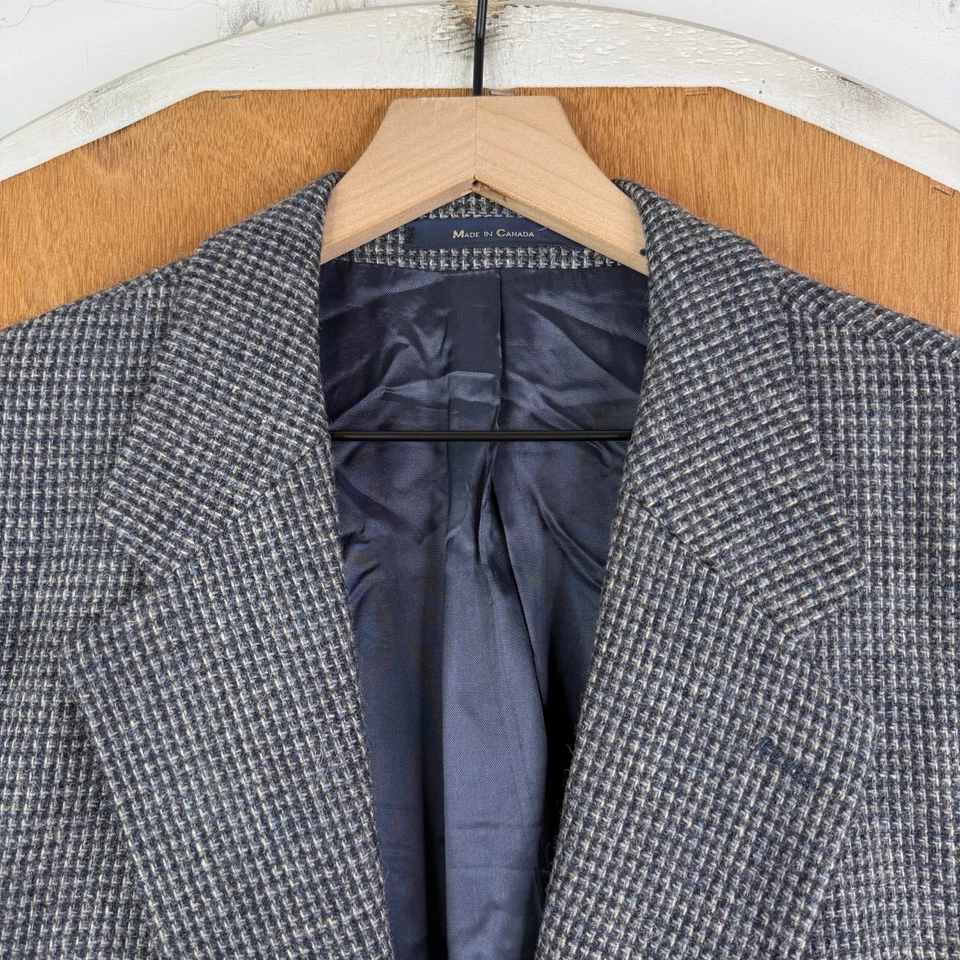 Blazer De Colección Chaps Ralph Lauren Para Hombres 44R Gris Pata de Gallo Tweed Abrigo Deportivo Lana Foto 1 de 4