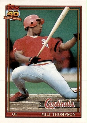 1991 Topps - Milt Thompson #63 Bold 40th Anniversary Logo on Back - Image 1 of 2