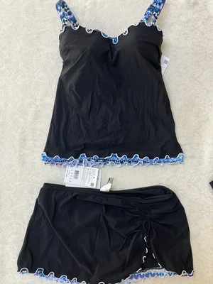NWT Profile by Gottex Women’s 2Pc Skirted Tankini Swimsuit 32D 6 - Image 1 of 4
