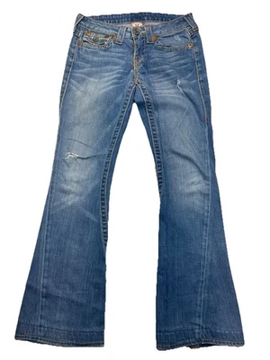 VTG True Religion Women’s Jeans 27 Joey Big T Flare Flap Pockets Made In USA - Image 1 of 4