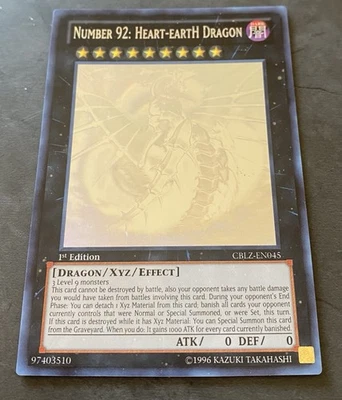 Number 92: Heart-eartH Dragon (Ghost Rare) CBLZ-EN045 Cosmo Blazer 1st Edition - Image 1 of 4