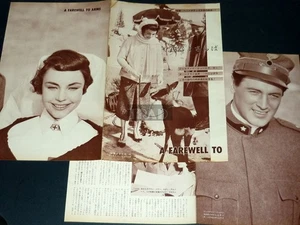 ROCK HUDSON A Farewell to Arms 1957 JPN Center Folded Clipping 2-SHEETS #dh/t - Picture 1 of 5