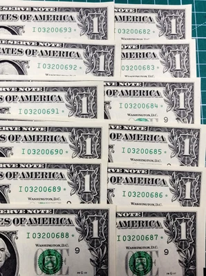 2021 Dollar Star 12 Consecutive Numbered Bills I03200682* To I03200693* Minneapo - Image 1 of 3