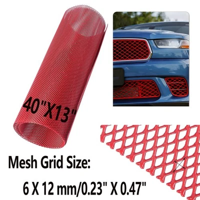 Parrilla de coche 40"x13" malla aleación de aluminio rejilla insertar parachoques agujero romboidal 6mmX12mm Foto 1 de 4