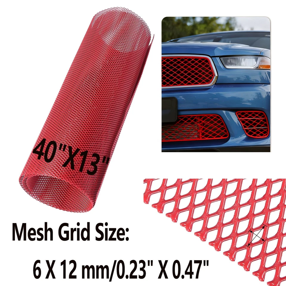 Parrilla de coche 40"x13" malla aleación de aluminio rejilla insertar parachoques agujero romboidal 6mmX12mm Foto 1 de 4